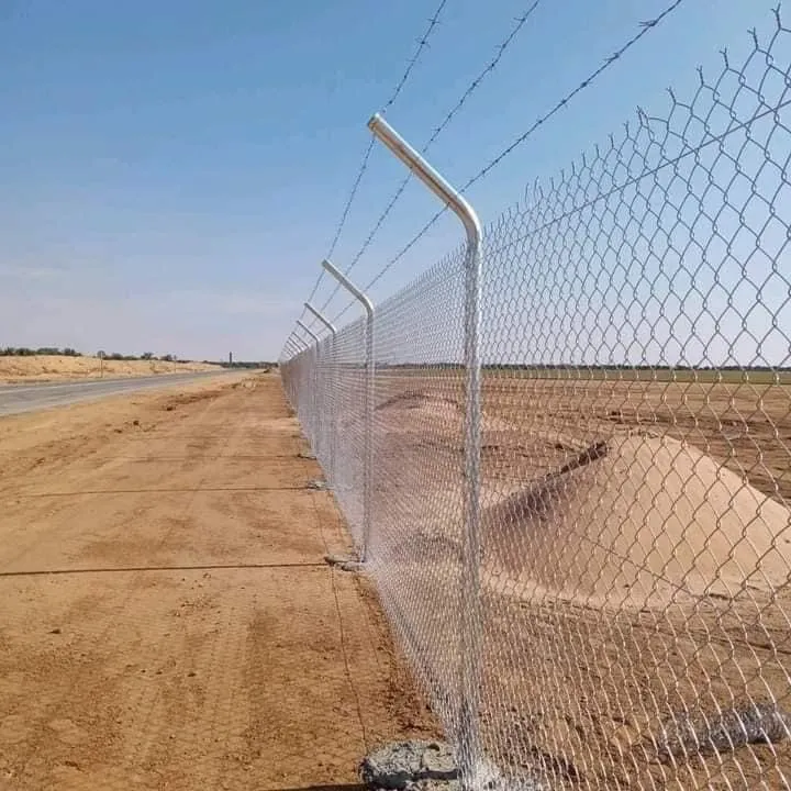 شبك ارضي مع سلك شائك علوي